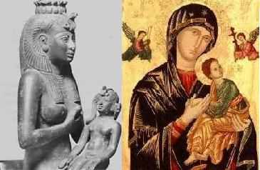 Diosa egipcia Isis y la Virgen del Perpetuo Socorro. Foto por newworldencyclopedia.com
