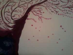 Detail of the paint "Eternal oaks" by Samadhi Yaisha. Tempura on paper with Painting for Process technique. ©2013 All rights reserved.