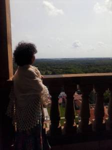 Durante el retiro con Janet Conner, julio de 2014